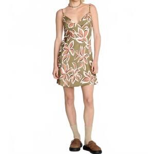 NEW VOLCOM psychonic mini dress in light army